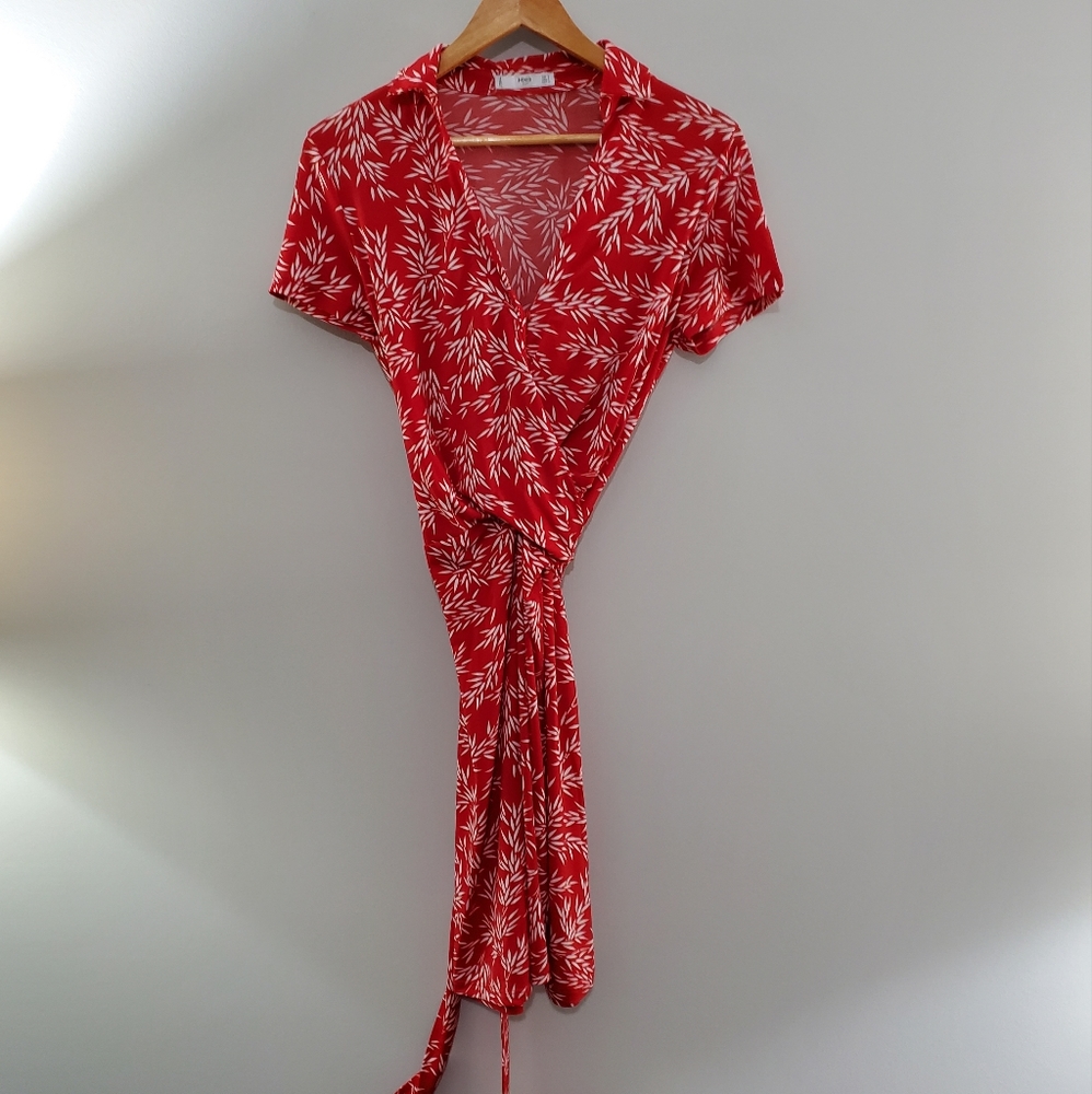 2/$15: Mango Collar Wrap Dress